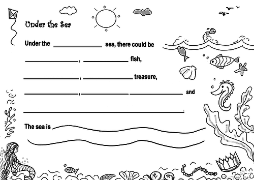 Under the Sea Poem Frame + Example, Y2-4