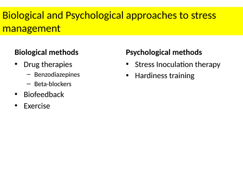 Stress A Level Psychology