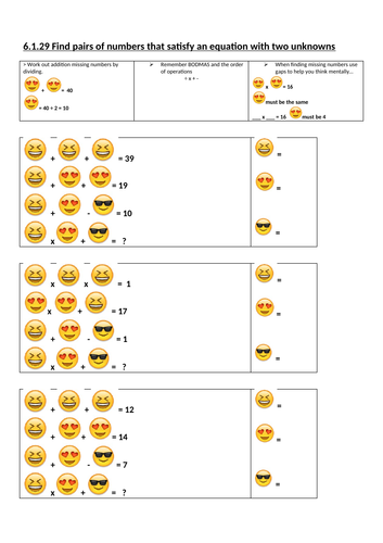Emoji Algebra - quick easy lesson for year 5 or 6! | Teaching Resources
