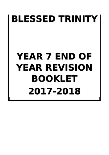 Year 7 Revision Booklet Teaching Resources 