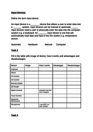 igcse computer science input devices worksheet teaching resources