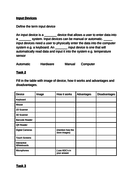igcse computer science input devices worksheet teaching
