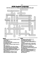 GCSE English Language Crosswords Teaching Resources