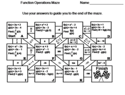 Function Operations: Math Maze | Teaching Resources