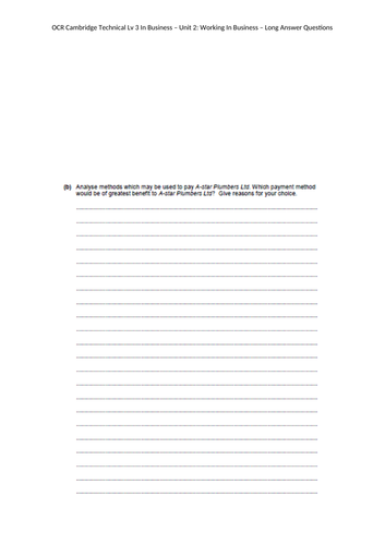 OCR Cambridge Technical Lv 3 in Business - Unit 2 Working in Business ...