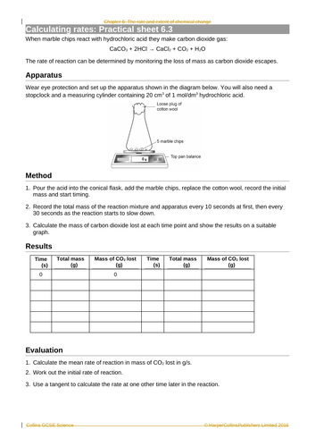 2019 GCSE AQA Chemistry unit 6: Rates of Reaction:  Surface Area