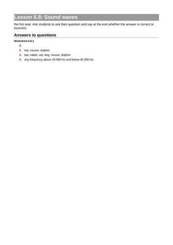 2019 AQA GCSE Physics Waves  Ultrasound and Infrasound