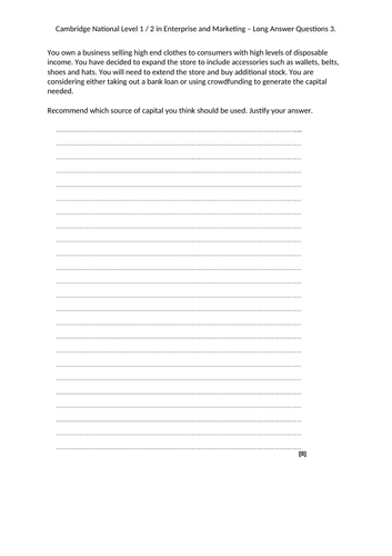OCR Cambridge National - Enterprise and Marketing - RO64 - HOMEWORKS ...