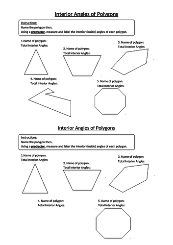 Interior Angles Worksheets (KS3) | Teaching Resources