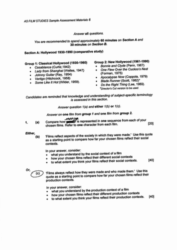 Blade Runner Vertigo Timed  Exemplar - New Film Studies WJEC Eduqas