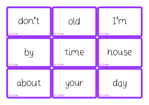 Phase 5 high frequency word cards (north)