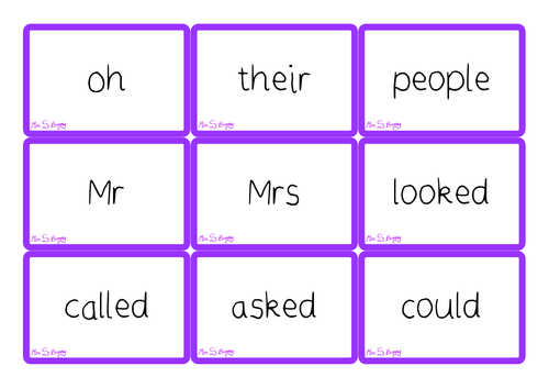 Phase 5 tricky word cards