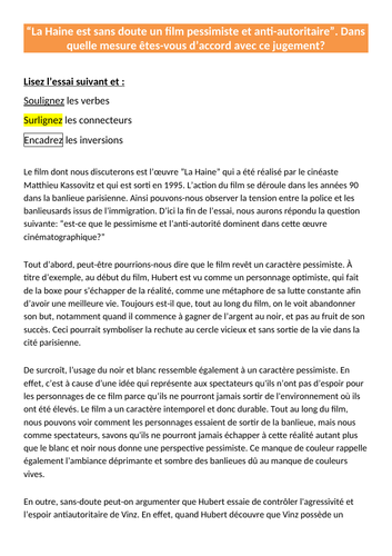 Essai “La Haine est sans doute un film pessimiste et anti-autoritaire”