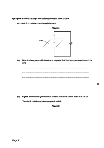 2019 AQA GCSE Physics Electromagnetism  Motor and Motor effect