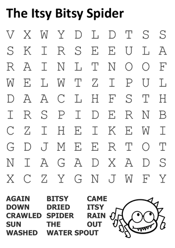 the-itsy-bitsy-spider-word-search-teaching-resources