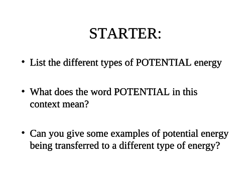 AQA Physics GCSE Kinetic GPE Elastic Energy