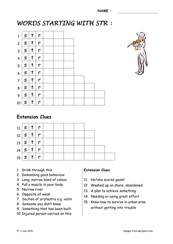 Word work:  "STR" worksheets