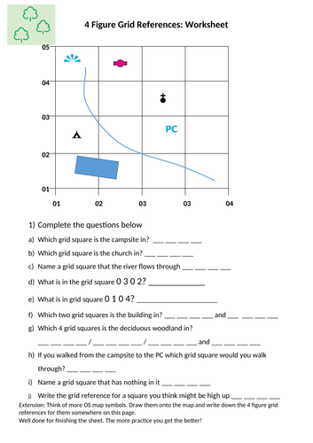 4-figure-grid-references-teaching-resources