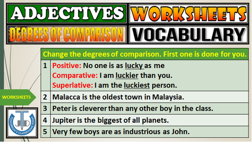 DEGREES OF COMPARISON: WORKSHEETS WITH ANSWERS | Teaching Resources