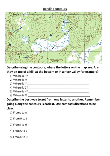 Contours worksheet