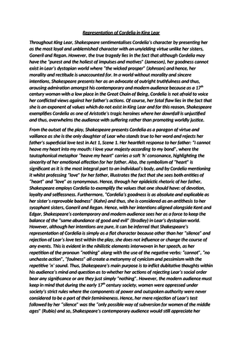 EDEXCEL ENGLISH LIT A-LEVEL KING LEAR CORDELIA A* ESSAY | Teaching ...