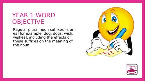 Year 1 Regular Plural Noun Suffixes s or es: PPT Lesson