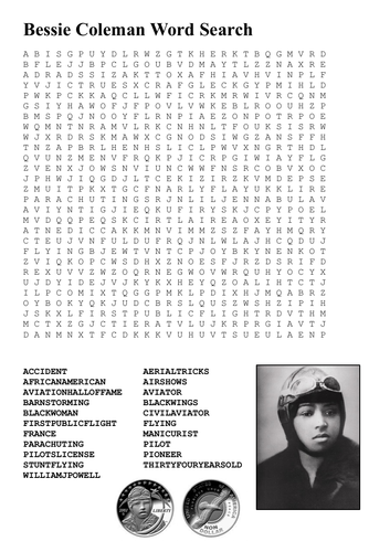 Bessie Coleman Word Search