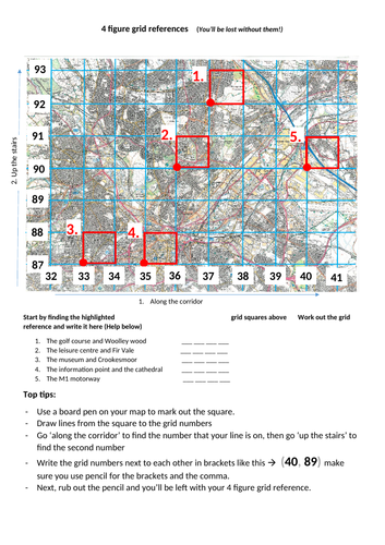 4 figure grid references (With support)