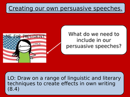 persuasive speech lesson ks3