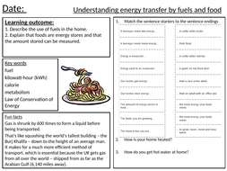 Energy Worksheets | Teaching Resources
