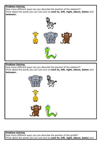 Describing position 2, Summer Block 3, Year 1