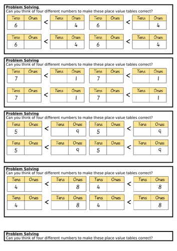 Comparing numbers 2, Summer block 4, year 1