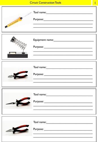 Electronic Tools Worksheets (x3) | Teaching Resources