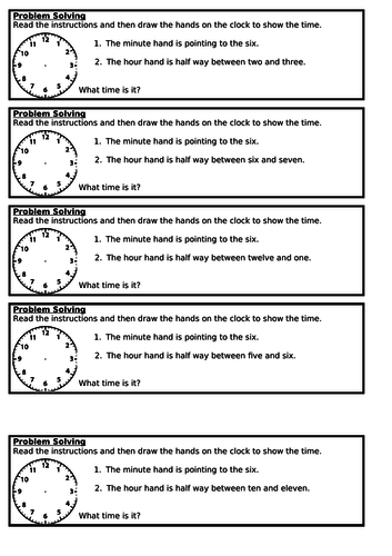 Time to half past, Summer Block 6, year 1