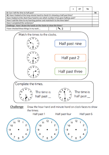 Year 1 Summer Block 6 Time to go with White Rose Maths | Teaching Resources