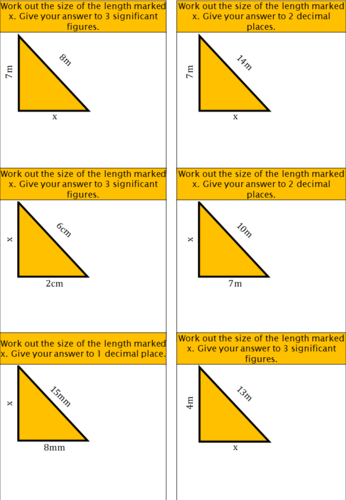Pythagoras' Theorem differentiated worksheets | Teaching Resources