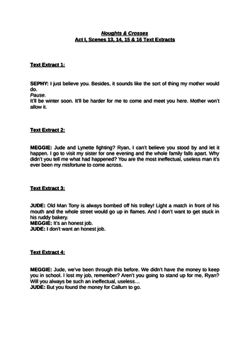 Noughts and Crosses - play adaptation by Dominic Cooke, Act 1 ...