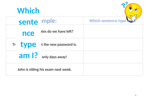 Name that sentence type