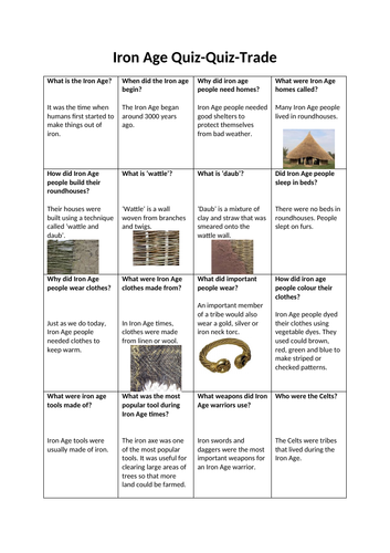 Iron Age Quiz Quiz Trade