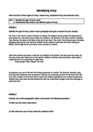 Irony InfoSheet and 2 Irony Worksheets GCSE Language Literature