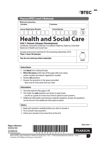 unit 6 assignment 1 health and social care