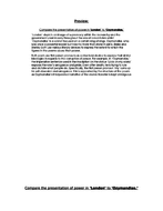 Compare how poets present ideas about power in ozymandias and one other poem image