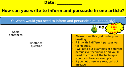 Writing to Inform and Persuade (blended genre) - Take me on Holiday! _2 lessons