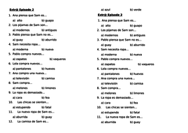 Extr En Espanol Worksheets Teaching Resources