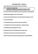 2 Chronological Order Worksheets Tasks English Structure GCSE