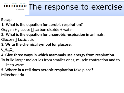 Topic 4 The response to exercise AQA trilogy