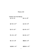 Powers of 10 worksheet (with solutions) | Teaching Resources