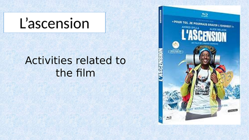 Ppt With Activities Related To The Movie L Ascension The Climb Teaching Resources