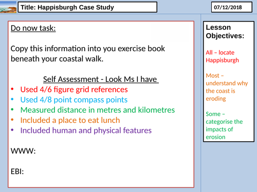 Lesson 7 - Happisburgh Case Study