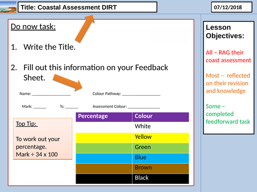 Coastal Assessment KS3 Feedback DIRT